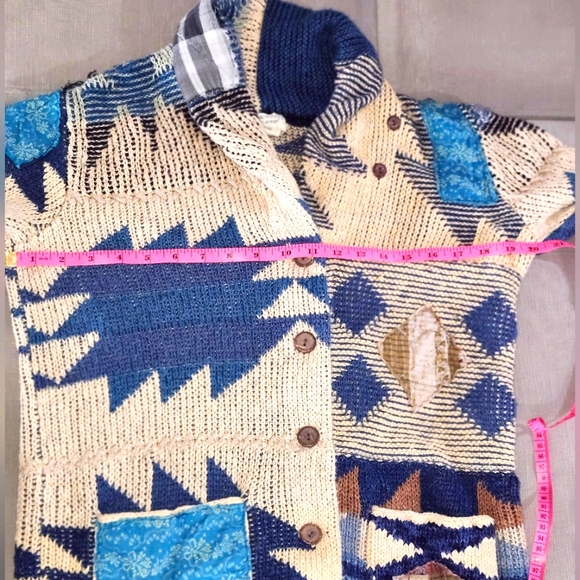 SOLD: Vintage Ralph Lauren Cardigan Patchwork Shawl Sweater Coat Quilt Sweater - Picture 8 of 10